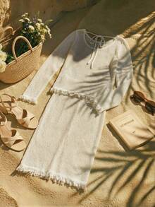 SHEIN Raffinéa Women Sweater Co-Ords - White - View 2