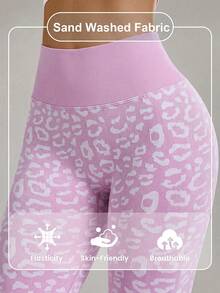 Dewbera Seamless Leopard Print High Waist Slimming Anti-Slip Lifting Leggings - Multicolor - View 6