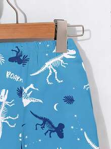 SHEIN Playful Pals 两件套男婴套装，可爱休闲恐龙印花背心搭配蓝色短裤，适合夏季户外穿着 - 彩色 - 查看 5