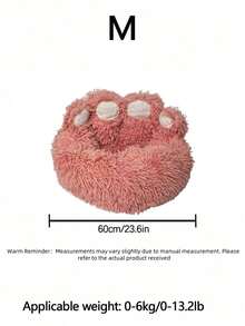 1PC Plush Paw-Shaped Pet Bed, Warm & Breathable With Extra Lining, Suitable For Small/Medium/Large Cats & Dogs, All Seasons. (Note: The Product May Need To Be Fluffed Or Hand-Kneaded Upon Receipt To Restore Its Original Shape) - Pink - View 5