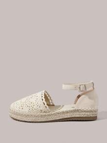 Styleloop 女士米色帆布鞋，波西米亚西部音乐节风格，舒适透气的渔夫鞋，适合度假和旅行 - 深杏色 - 查看 2