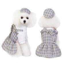 PETSIN 狗狗服装、猫咪服装、动物裙装、宠物春夏新品系列、幼犬连衣裙、公主风百搭连衣裙、条纹印花、小型动物服装、清凉防晒霜 - 彩色 - 查看 15