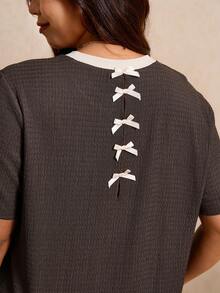 Elaquor Hollow-Out Butterfly Knit Sweater With Back Detail - Brown - View 3