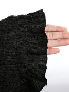 LYSMO Débardeur plissé élastique de style bohème d'été pour femmes grandes tailles - Noir - Voir 7
