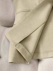 Franclia Women's Solid Color Lapel Sleeveless Elegant Vest - Apricot - View 6