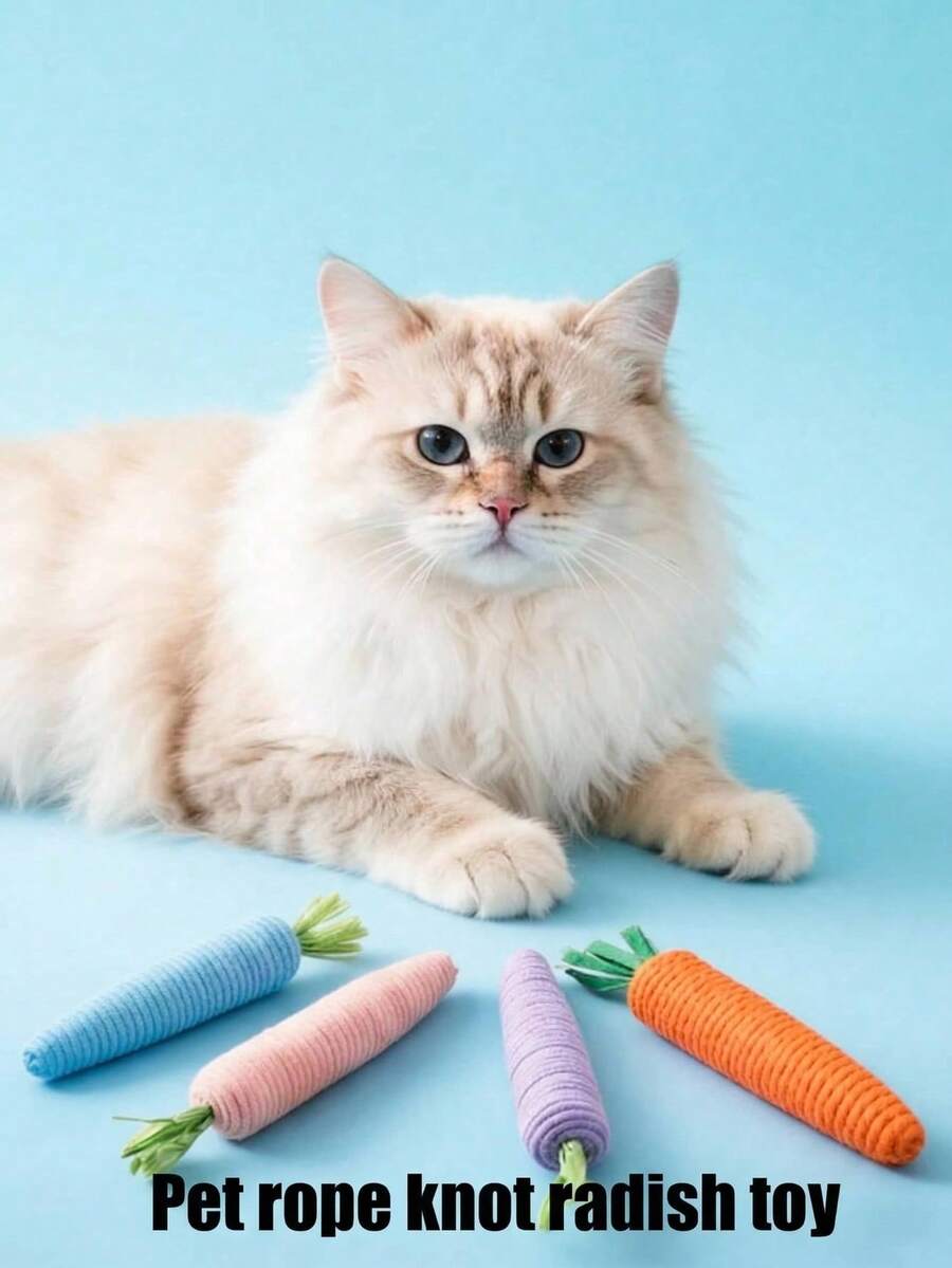 PETSIN 1. 可爱的胡萝卜宠物玩具，可发出声音，帮助宠物自娱自乐、缓解无聊；适合啃咬和抓挠；宠物用品 - 彩色 - 查看 1