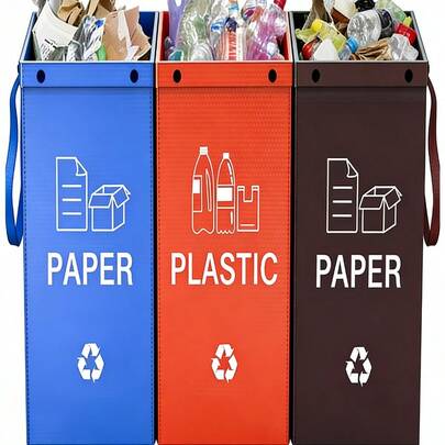 1 pieza Juego de 3 piezas Cestas de almacenamiento modulares Papeleras Materiales de plástico reutilizables y duraderos Superficie lisa y pulida Fácil de limpiar Diseño apilable Caja de organización multifuncional para dormitorio, cocina, oficina, escritorio, organización del hogar, artículo imprescindible