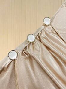 SHEIN PETITE 女士新款蕾丝边V领修身吊带背心 - 杏色 - 查看 3