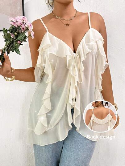 Lounesse Plus Size Women's Ruffle Hem White Long Shirt, Fashionable Casual Romantic Vacation Off-Shoulder Plus Size Spring/Summer Ruffled Blouse White Boho Top Summer Blouses For Women Summer Tops For Women Vacation Summer Casual Tops Spring/Summer Elegant Vacation Top For Women Graduation Top For Women Festival Outfits For Women Womens Tops For Summer Blouse For Women Casual Modern