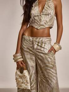 MUSERA Snäckskal Utsmyckad Kanvas Trähandtag Liten Handväska Vår Sommar Strand Bad Festival Semester Söt Dagligen - råvit - Visa 2