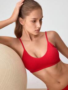 Bộ đồ lót 2 món, áo ngực và quần lót gợi cảm dành cho nữ, đồ ngủ mùa hè thoải mái, trang phục mùa hè, áo ngủ dễ thương, bộ 2 món, đồ mặc nhà, trang phục đi học, trang phục nghỉ lễ. - Đỏ - Xem 9