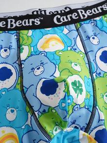 SHEIN X Care Bears 男士字母卡通印花休闲日常平角内裤 - 藍色 - 查看 5