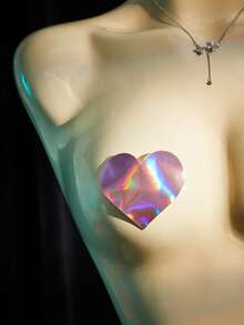 SHEIN 3件套心形乳贴，女性私密配件 - 粉色 - 查看 3