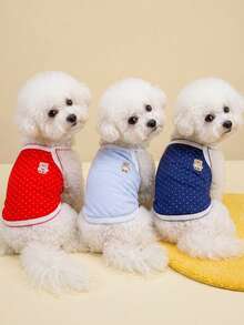 PETSIN Quần áo thú cưng mùa xuân mới, đồ dùng cho thú cưng, quần áo cho thú cưng, áo ba lỗ cho chó, áo thun cho mèo, trang phục cho gấu bông, trang phục cho động vật nhỏ, áo ba lỗ thường ngày mát mẻ, quần áo cho chó, quần áo cho mèo, áo ba lỗ hai mùa xuân hè mới. - Nhiều màu - Xem 3