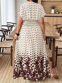 Weeklong Plus Size Women's Spring/Summer Sleeveless Waist Cinched A-Line Asymmetric Printed Casual Vacation Dress - Multicolor - View 2