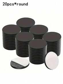 磁性圆点 - 自粘磁铁 (0.8" X 0.8") 剥离粘贴圆形工业柔性粘性磁铁片，可替代方块、贴纸、条状和胶带 (5/10/15/20/25/30/35/40/50/100 个) - 黑色 - 查看 14
