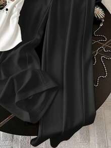 SHEIN Bộ 2 món áo thun in hình thường ngày và quần ống rộng cho nữ, mùa hè - Nhiều màu - Xem 4