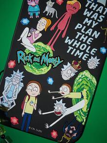Rick and Morty X SHEIN 酷炫黑色手机壳保护套，带手机挂绳，适用于 11-17 Pro Max - 彩色 - 查看 4