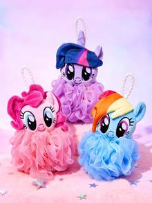 My Little Pony X SHEIN Bộ cọ tắm hình ngựa hoạt hình dễ thương, bông tắm và vợt mút siêu mềm có thiết kế ngộ nghĩnh, kích thước lớn và kèm dây treo, rất lý tưởng cho việc tắm rửa. - Hồng - Xem 2
