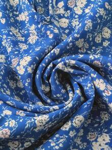 EMERY ROSE Áo kiểu nữ cổ tròn chữ V tay ngắn họa tiết hoa nhí màu xanh lá cây, thích hợp cho mùa hè. - Rửa tối - Xem 5