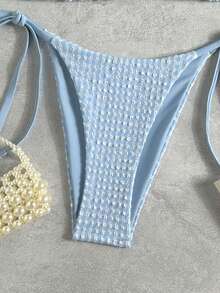 Swim Mod Bộ bikini hai mảnh buộc dây cổ yếm dành cho nữ - Màu xanh lam - Xem 5
