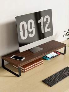 1 buah Stand Monitor Peninggi Tinggi, Stand Monitor Laptop, Stand Monitor Meja Komputer Kayu dengan Fungsi Penyimpanan, Stand Peninggi Meja yang Cocok untuk Rumah dan Kantor, Stand Laptop. Perlengkapan Kantor dan Produk Pengorganisasian - MultiWarna - View 4