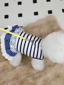 狗狗服装、猫咪服装、动物裙装、宠物春夏新品系列、幼犬连衣裙、公主风百搭连衣裙、条纹印花、小型动物服装、清凉防晒霜 - 彩色 - 查看 15