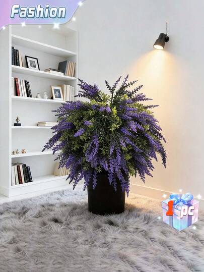 薰衣草花园装饰小型盆栽、薰衣草盆景、室内家居装饰、仿真小型盆栽