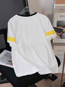 BATMAN X SHEIN 青少年男童圆领短袖休闲T恤， - 白色 - 查看 2