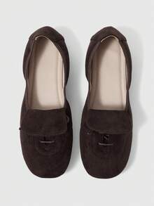 Sleekvia Women's Ballet Flats, Foldable Round Toe, Elegant And Comfortable Slip-On Dress Shoes - Coffee Brown - View 2