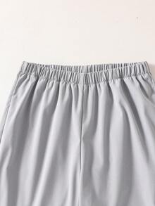 两件套青少年男士绅士套装，白色衬衫+灰色长裤，绅士西装，商务优雅，适合学校、生日派对、休闲等场合，简约风格 - 白色 - 查看 8