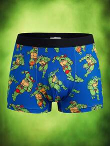 TEENAGE MUTANT NINJA TURTLES | SHEIN 男童卡通印花休闲舒适平角内裤 - 綠色 - 查看 8