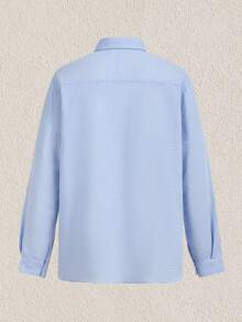 Mercer Haus 休闲亚麻长袖衬衫，简约时尚，适合夏季、秋季穿着，也适合在夏威夷享受夏季热带假期。 - 淺藍色 - 查看 5