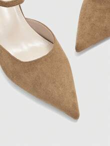 CUCCOO BIZCHIC Women's Pointed Toe Suede Light Brown Classic Commute Daily Versatile High Heel Pumps - Light brown - View 5