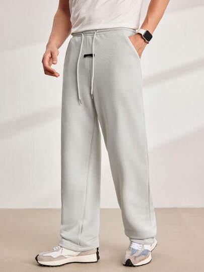 Driftmere 男士纯色抽绳腰口袋宽松休闲运动裤