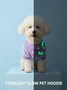 PETSIN 1 Áo khoác nỉ cổ tròn ấm áp in họa tiết chấm bi nhuộm tie-dye cho thú cưng, phát sáng trong bóng tối, thích hợp cho mùa Thu/Đông - Nhiều màu - Xem 1