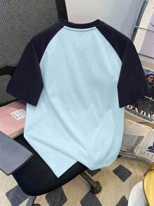 Manfinity Joysei Áo thun nam tay ngắn in chữ hai tông màu xanh dương - Nhiều màu - Xem 3