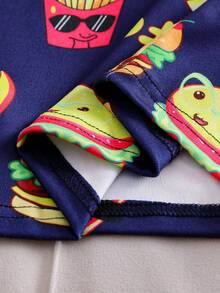 SHEIN Boys' Black Minimalist Video Game Print Snug Fit Short Sleeve Top And Shorts 2 Pieces Pajama Set - Multicolor - View 7