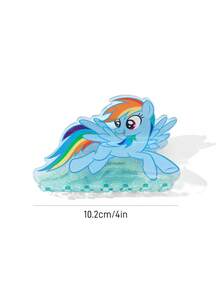 My Little Pony X SHEIN 时尚可爱卡通蓝色彩虹小马闪亮发夹，适合浓密头发，居家、沐浴、美容护理、盘发和造型都非常适用。 - 藍色 - 查看 3