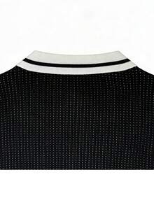 Manfinity EMRG Camiseta de punto casual de manga corta con gráfico de eslogan para hombre - Negro - Ver 6