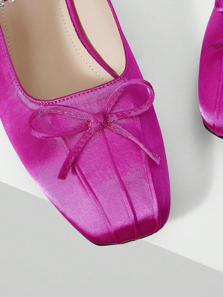 MARY JANE FLATS WITH SQUARE TOE AND RHINESTONE DETAIL FOR CHRISTMAS