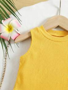 Travachic KIDS 女婴夏季可爱度假针织绿色吊带背心和印花长裤套装 - 彩色 - 查看 4