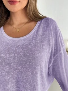 SHEIN Essnce Bộ đồ nữ cỡ lớn mùa xuân hè, kiểu dáng thường ngày, rộng rãi, thoải mái, thoáng khí, chống nắng nhẹ, gồm áo dài tay màu trắng và áo vest đen, váy dài hai mảnh, phong cách Y2K, thời trang đường phố, bộ đồ phối hợp cho nữ, trang phục đi nghỉ mát, mùa hè châu Âu, trang phục sân bay. - Màu tím hoa cà - Xem 5