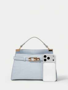 SHECARRY Women's Fashionable Versatile Minimalist Shoulder Bag & Handbag - Baby Blue - View 5