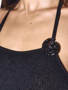 MUSERA Halterneck Trim Cut Out Bodycon Mini Dress Sexy Summer Spring Rave Festival Holiday Vacation Party Going Out Tripp - Black - View 6