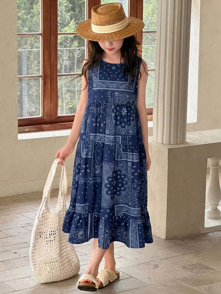 Dazy Kids Tween Girls Sleeveless Ditsy Floral Dress, Summer Sun Dresses Vacation - Multicolor - View 1
