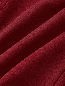 SHEIN MOD Rok Patchwork Renda Transparan Elegan untuk Wanita, Musim Panas - Burgundy - View 5