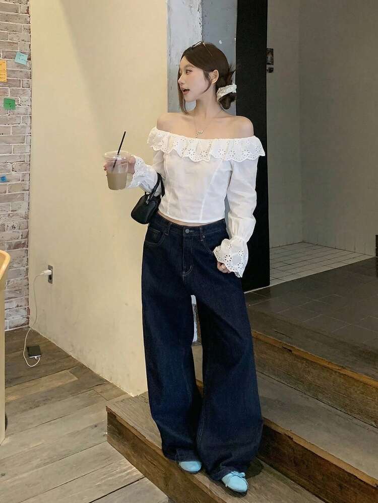 Women's Ruffle Tie-Up Backless Long Sleeve Blouse Summer