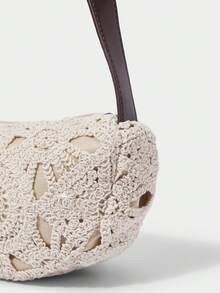 SHECARRY 女士腰包、斜挎包、碎花包、波西米亚风、夏季沙滩包、旅行必备、邮轮必备、女士度假装、钩针编织套装（图案随机） - 杏色 - 查看 9