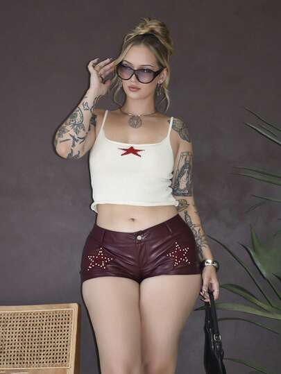 Arliah 女士星星图案修身针织毛衣，夏季休闲装